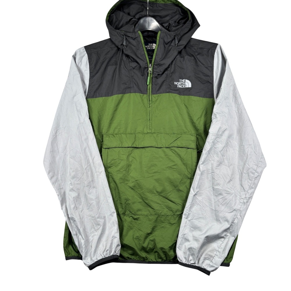 The North Face Windwall Fanorak Mens M Green Grey Colorblock Anorak Jacket